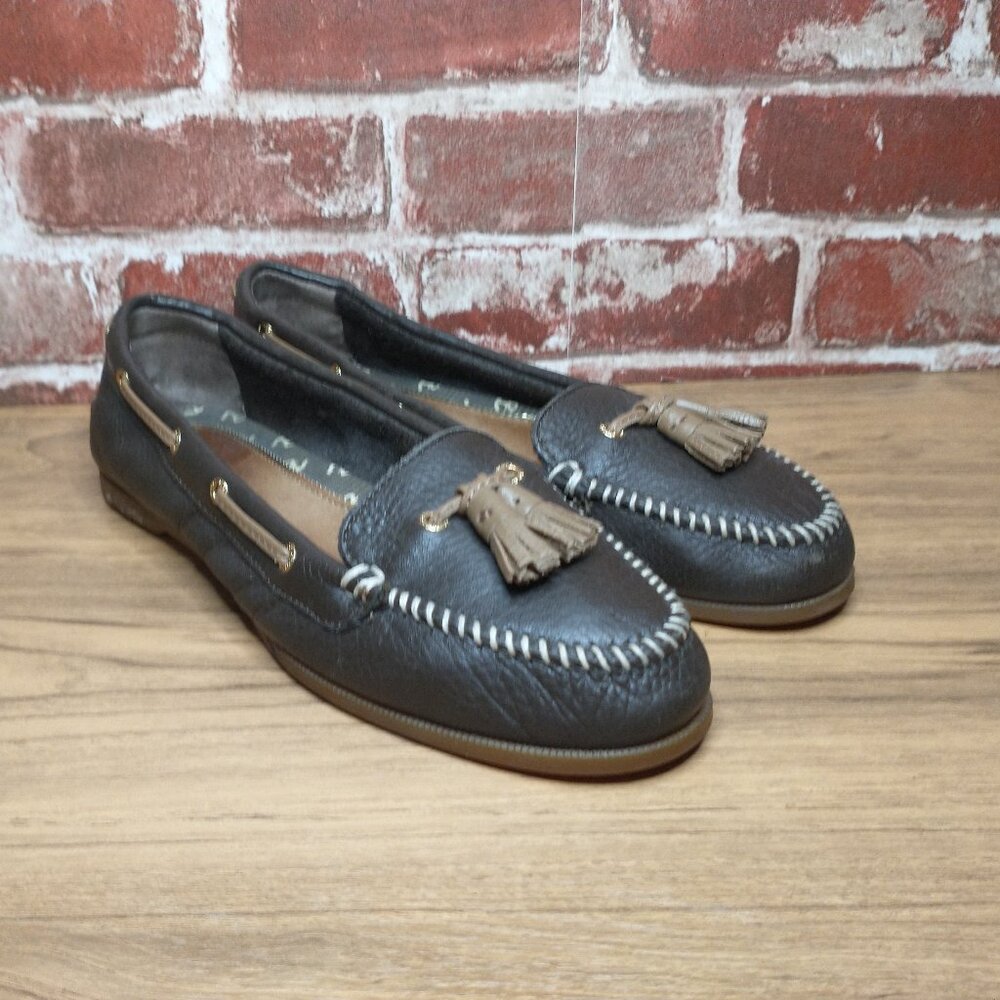 Sperry Shoes Womens Size 7.5 Moccasins Style Leather Boat Shoes With Tassel
